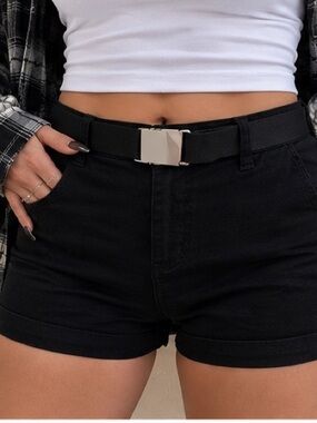 Faded Glory Black Chino Shorts Women’s Size 12 Stretch Casual Summer